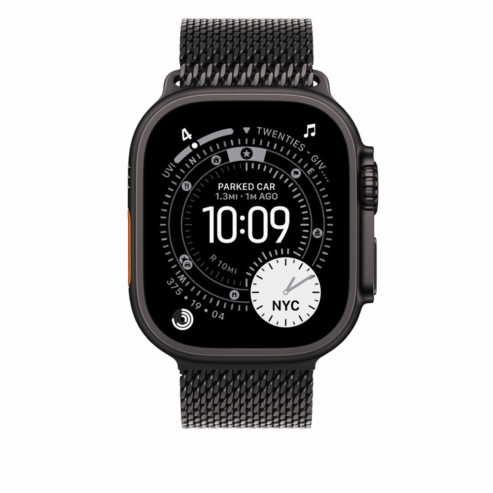 Apple Watch Band - 49mm Black Titanium Milanese Loop - Medium - Picture 3 of 4